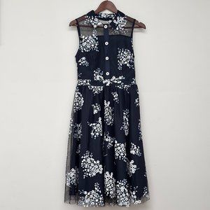 Blue Floral Midi Dress